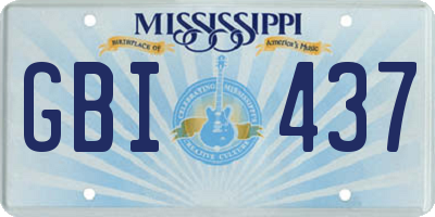 MS license plate GBI437