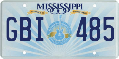 MS license plate GBI485
