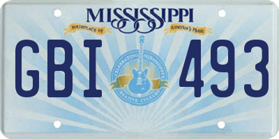 MS license plate GBI493