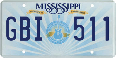 MS license plate GBI511