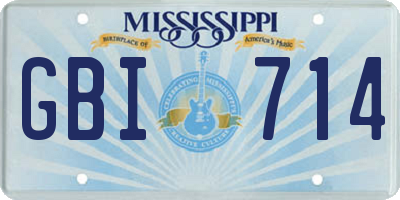 MS license plate GBI714