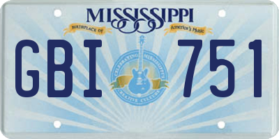 MS license plate GBI751