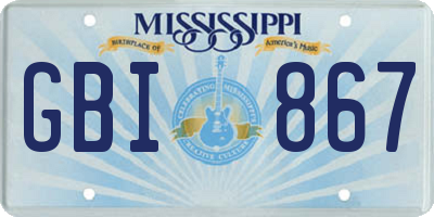 MS license plate GBI867