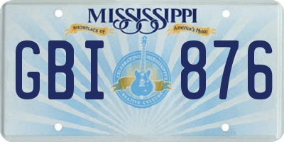 MS license plate GBI876