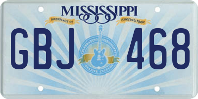 MS license plate GBJ468