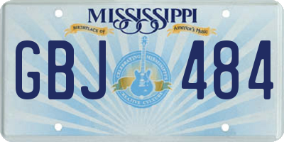 MS license plate GBJ484