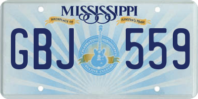MS license plate GBJ559