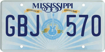 MS license plate GBJ570
