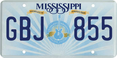 MS license plate GBJ855