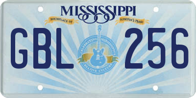 MS license plate GBL256
