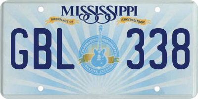 MS license plate GBL338