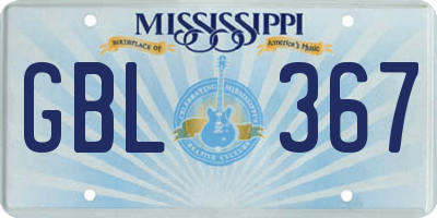 MS license plate GBL367