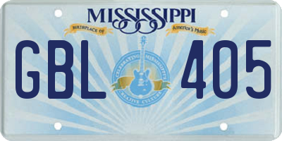 MS license plate GBL405
