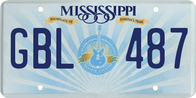 MS license plate GBL487