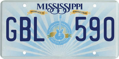 MS license plate GBL590