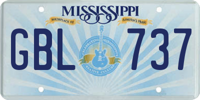 MS license plate GBL737