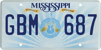 MS license plate GBM687