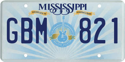 MS license plate GBM821