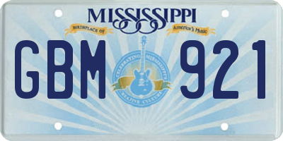 MS license plate GBM921