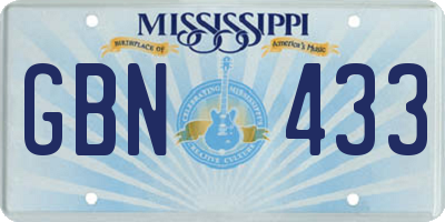 MS license plate GBN433