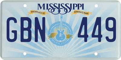 MS license plate GBN449