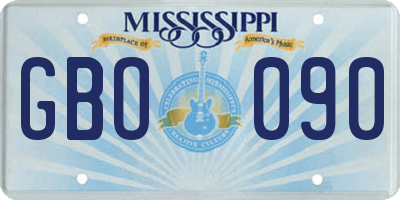 MS license plate GBO090