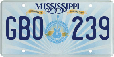 MS license plate GBO239