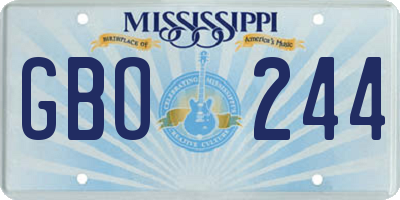 MS license plate GBO244