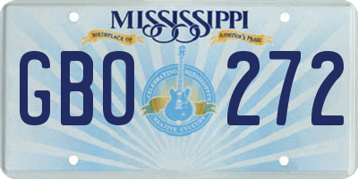 MS license plate GBO272