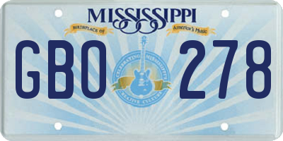 MS license plate GBO278