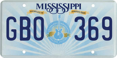 MS license plate GBO369