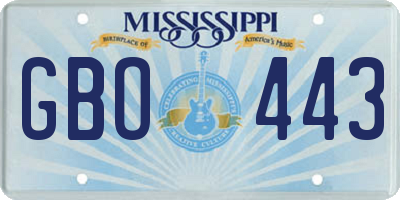MS license plate GBO443