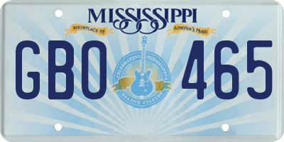 MS license plate GBO465