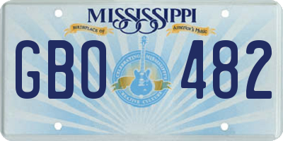 MS license plate GBO482