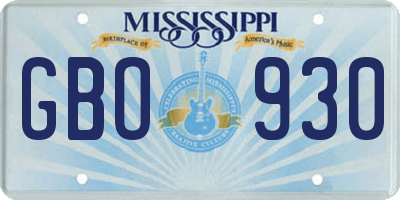 MS license plate GBO930