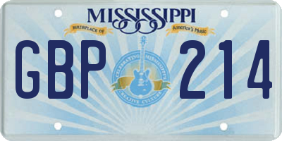 MS license plate GBP214