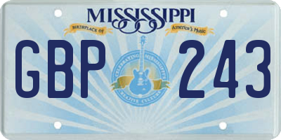 MS license plate GBP243