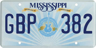 MS license plate GBP382