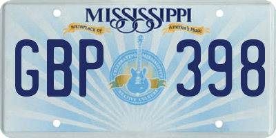 MS license plate GBP398