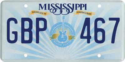 MS license plate GBP467