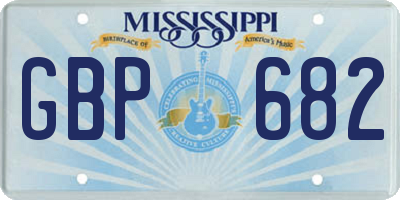 MS license plate GBP682