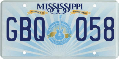 MS license plate GBQ058