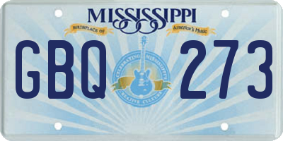 MS license plate GBQ273