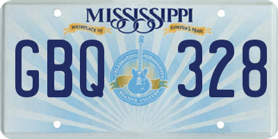 MS license plate GBQ328