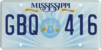 MS license plate GBQ416