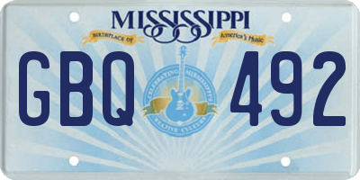 MS license plate GBQ492
