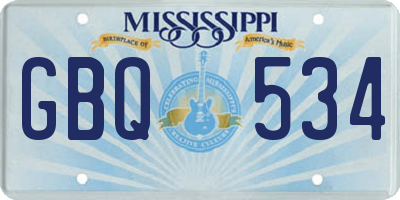 MS license plate GBQ534