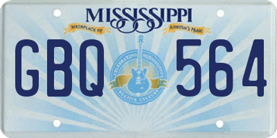 MS license plate GBQ564