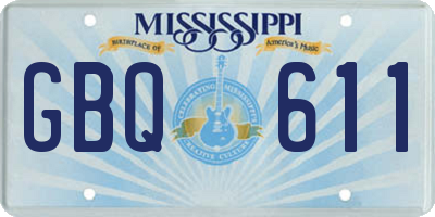 MS license plate GBQ611