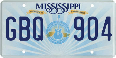 MS license plate GBQ904